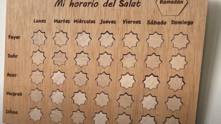 Horario Salat Madera Juego Aprendizaje Meses del Año Islam para Niños